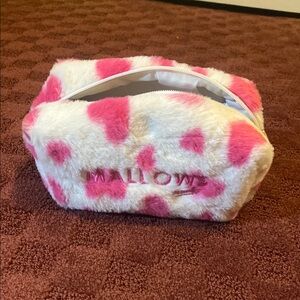 Playful Pink and White Plush Bag with Polka Dots